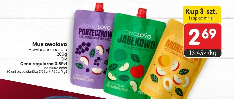 Mus owocowy Owolovo morelowy promocja w Market Point