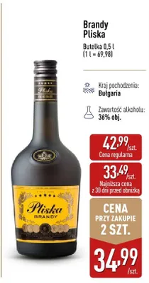 Brandy Pliska promocja w Aldi