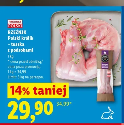 Polski królik - tuszka z podrobami Rzeźnik promocja w Lidl