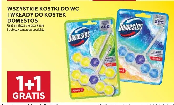 Wszystkie kostki do WC i wkłady do kostek Domestos promocja w Stokrotka