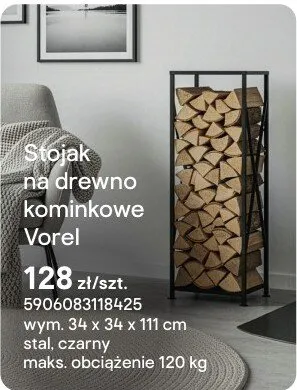 Stojak na drewno kominkowe Vorel promocja w Castorama