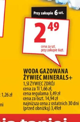 Woda gazowana Żywiec Zdrój Minerals+ promocja w Arhelan