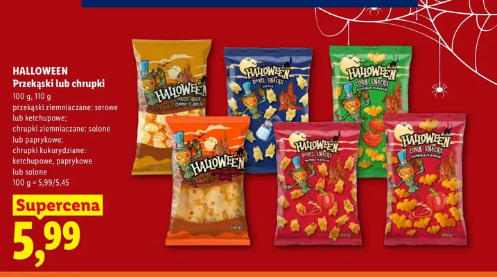 Chrupki kukurydziane solone Halloween promocja w Lidl