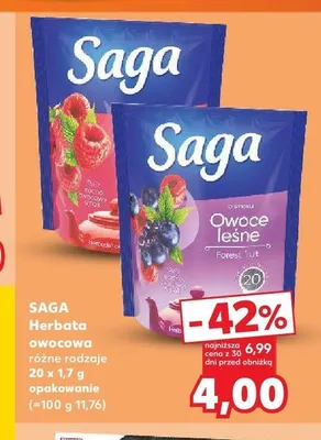Herbata owocowa Saga o smaku owoców leśnych promocja w Kaufland
