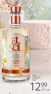 Koktajl El Sol Piña Colada 8% promocja w Selgros
