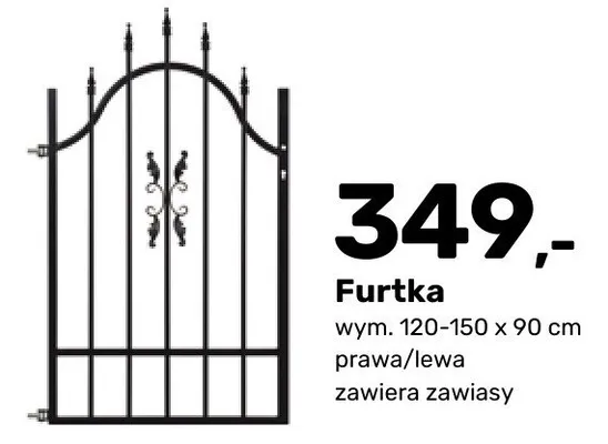 Furtka Tytus ocynkowana prawa/lewa zawiera zawiasy promocja w Bricomarche
