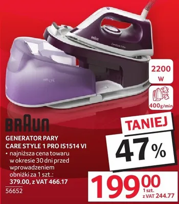 Generator pary Care Style 1 Pro IS1514 VI Braun promocja w Selgros