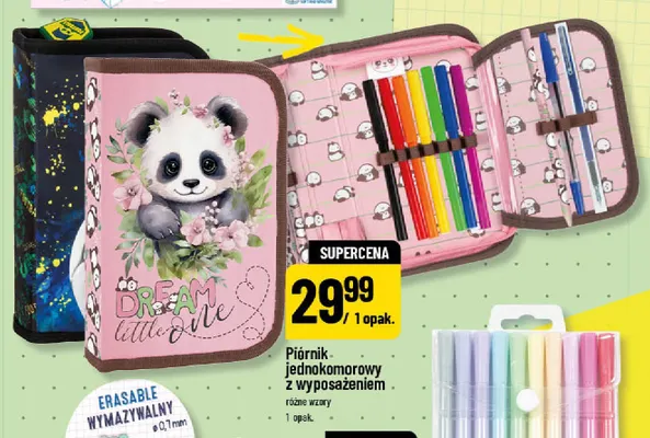 Piórnik jednokomorowy z wyposażeniem promocja w POLOmarket