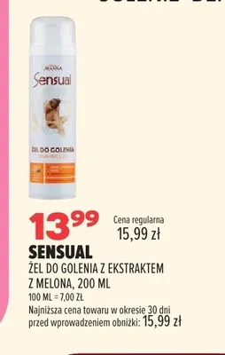 Żel do golenia z ekstraktem z melona Sensual promocja w Drogerie Natura