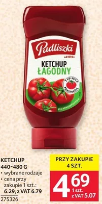 Ketchup Pudliszki łagodny 440-480g wybrane rodzaje promocja w Selgros