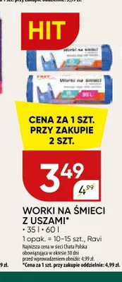 Worki na śmieci z uszami Ravi 35 l promocja w Chata Polska