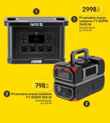Przenośna stacja zasilania YT-83095 2400W promocja w Castorama