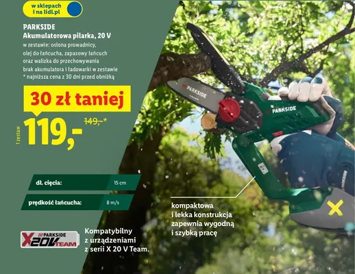 Pilarka akumulatorowa 20 V promocja w Lidl
