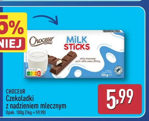 Czekoladki z nadzieniem mlecznym Choceur promocja w Aldi