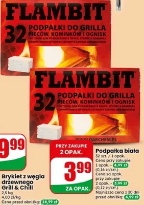 Podpałka biała Flambit do grilla pieców kominków i ognisk promocja w Dino