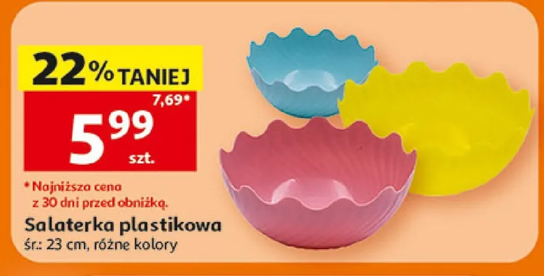 Salaterka plastikowa śr.: 23cm promocja w Auchan