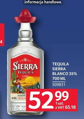 Tequila Sierra Blanco 35% promocja w Selgros