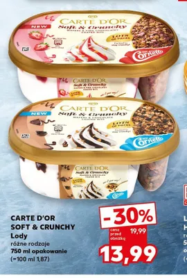 Lody Carte d'Or Soft & Crunchy Wafers & Pink Chocolatey promocja w Kaufland