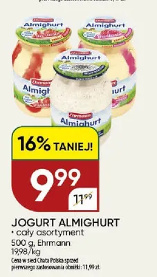 Jogurt Almighurt truskawkowy Ehrmann promocja w Chata Polska