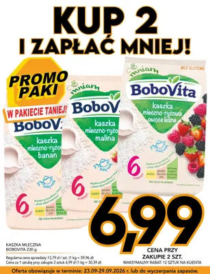 Kaszka mleczno-ryżowa 4 owoce Bobovita promocja w Kupiec