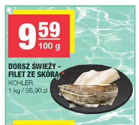 Dorsz świeży filet ze skórą Kohler promocja w SPAR
