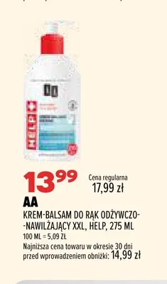 Krem-balsam do rąk odżywczo-nawilżający XXL Help AA promocja w Drogerie Natura