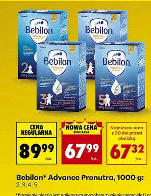 Mleko modyfikowane Advance Pronutra 2, 3, 4, 5, 1000 g promocja w Biedronka