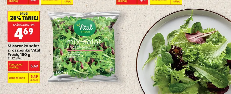 Mieszanka sałat z roszponką Vital Fresh promocja w Biedronka