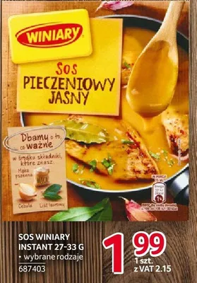 Sos Winiary instant pieczeniowy jasny 27-33g promocja w Selgros
