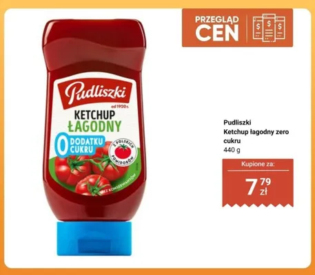 Ketchup łagodny zero cukru Pudliszki promocja w Biedronka