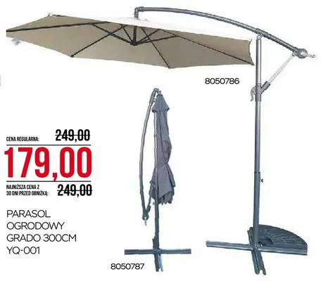 Parasol ogrodowy GRADO 300cm YQ-001 promocja w Abra Meble