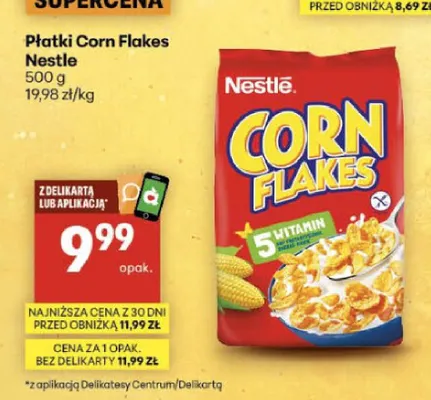 Płatki Corn Flakes Nestlé promocja w Delikatesy Centrum