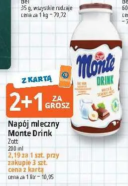 Napój mleczny Monte Drink Zott promocja w Leclerc