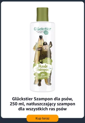 Szampon dla psów Glückstier natłuszczający promocja w Amazon