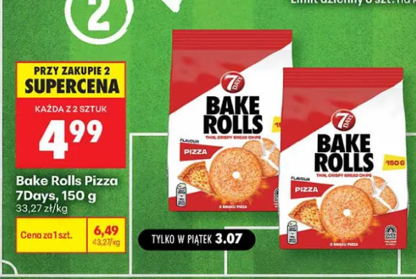 Sucharki Bake Rolls Pizza 7Days promocja w Biedronka