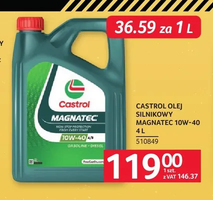 Olej silnikowy Magnatec 10W-40 Castrol promocja w Selgros