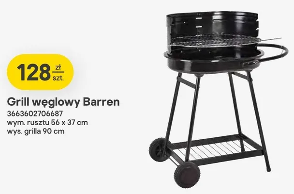 Grill węglowy Barren promocja w Castorama