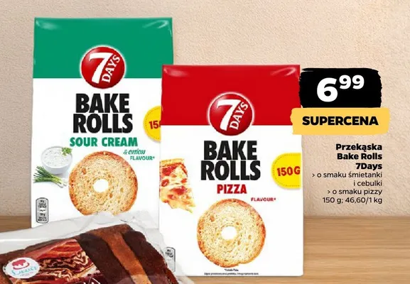 Przekąska Bake Rolls o smaku pizzy promocja w Netto