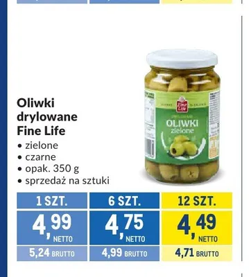 Oliwki drylowane zielone Fine Life promocja w Makro