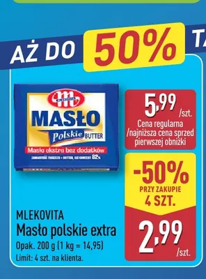Masło polskie extra Mlekovita promocja w Aldi