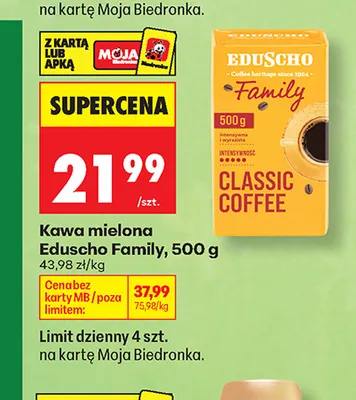 Kawa mielona Eduscho Family promocja w Biedronka