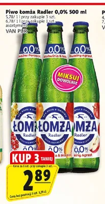 Piwo bezalkoholowe Łomża Radler Kwaśny Agrest promocja w Prim Market