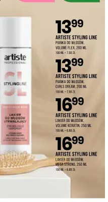 Lakier do włosów Mega Strong ARTISTE STYLING LINE promocja w Drogerie Natura