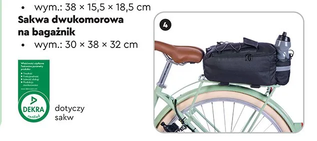 Sakwa rowerowa, różne rodzaje promocja w Biedronka