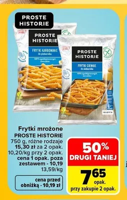 Frytki mrożone karbowane Proste Historie promocja w Carrefour