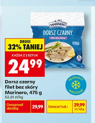 Dorsz czarny filet bez skóry Marinero promocja w Biedronka