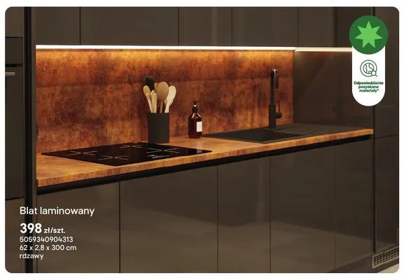 Blat laminowany 62x2,8x300cm rdzawy promocja w Castorama