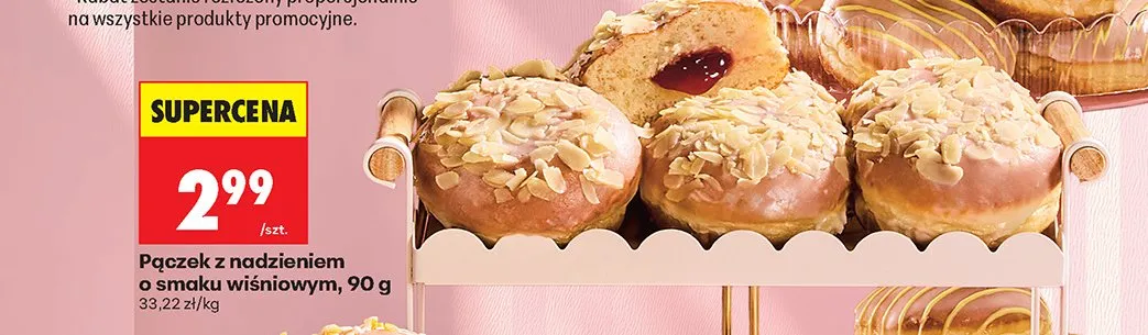 Pączek z nadzieniem o smaku wiśniowym promocja w Biedronka
