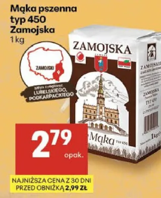 Mąka pszenna typ 450 Zamojska promocja w Delikatesy Centrum