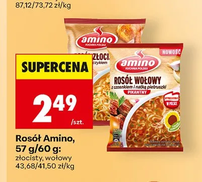 Rosół Amino wołowy promocja w Biedronka
